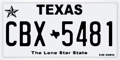 TX license plate CBX5481