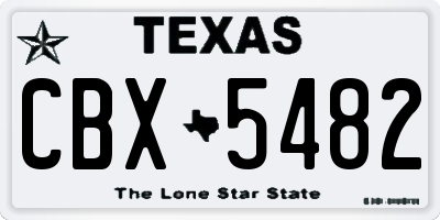 TX license plate CBX5482