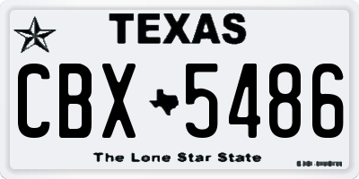 TX license plate CBX5486