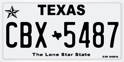 TX license plate CBX5487