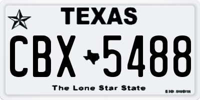 TX license plate CBX5488