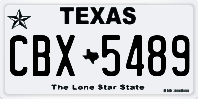TX license plate CBX5489