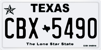 TX license plate CBX5490