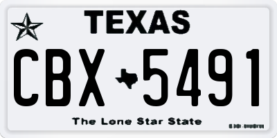 TX license plate CBX5491