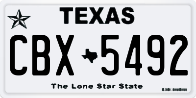 TX license plate CBX5492