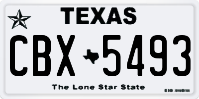 TX license plate CBX5493
