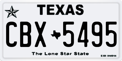 TX license plate CBX5495