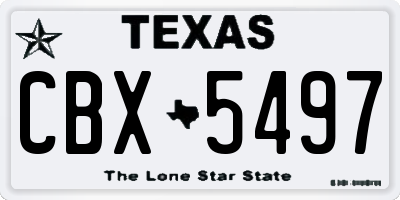 TX license plate CBX5497