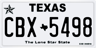 TX license plate CBX5498