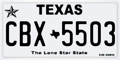 TX license plate CBX5503