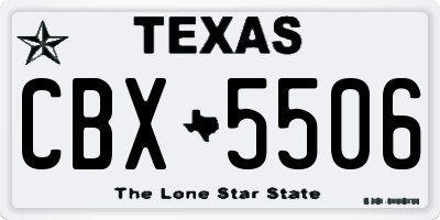 TX license plate CBX5506