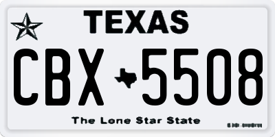 TX license plate CBX5508