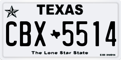 TX license plate CBX5514