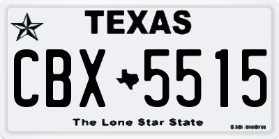 TX license plate CBX5515