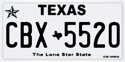 TX license plate CBX5520