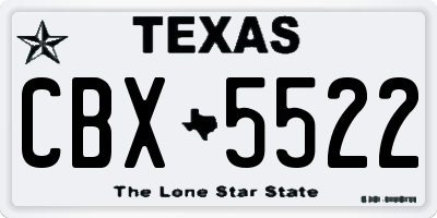 TX license plate CBX5522