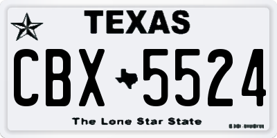 TX license plate CBX5524