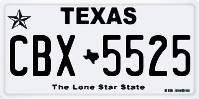 TX license plate CBX5525
