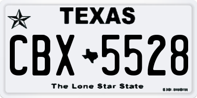 TX license plate CBX5528