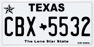 TX license plate CBX5532