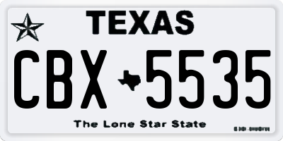 TX license plate CBX5535
