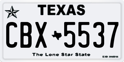 TX license plate CBX5537