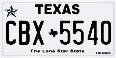 TX license plate CBX5540