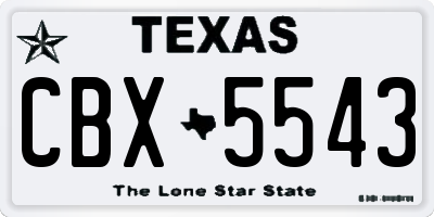 TX license plate CBX5543