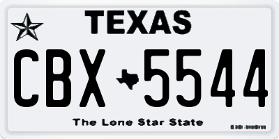 TX license plate CBX5544