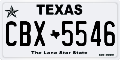 TX license plate CBX5546