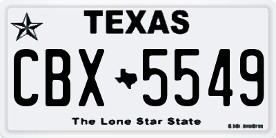 TX license plate CBX5549
