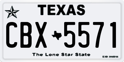 TX license plate CBX5571