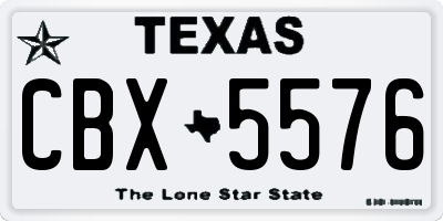 TX license plate CBX5576