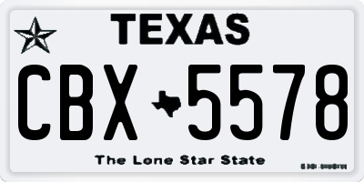 TX license plate CBX5578