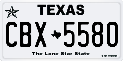 TX license plate CBX5580