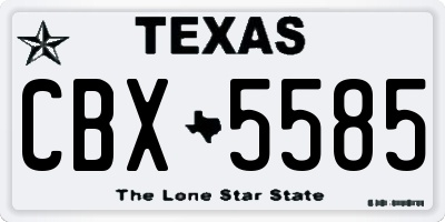 TX license plate CBX5585