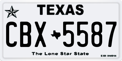 TX license plate CBX5587