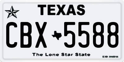 TX license plate CBX5588