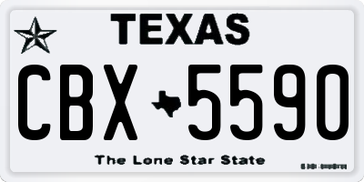 TX license plate CBX5590