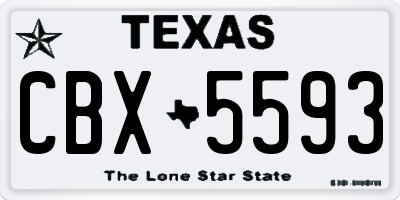 TX license plate CBX5593