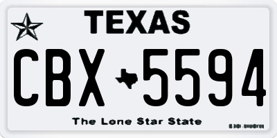 TX license plate CBX5594