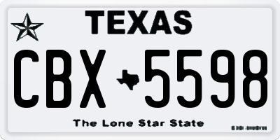 TX license plate CBX5598