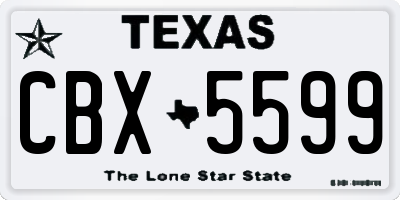 TX license plate CBX5599