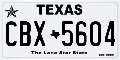 TX license plate CBX5604