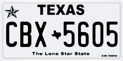 TX license plate CBX5605