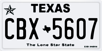 TX license plate CBX5607