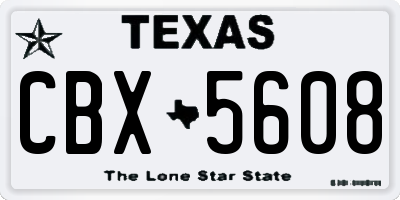 TX license plate CBX5608
