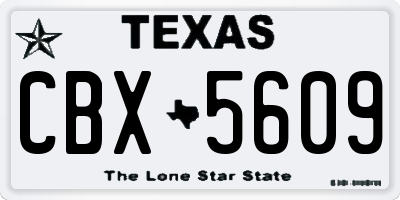 TX license plate CBX5609