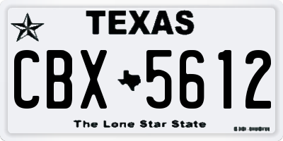TX license plate CBX5612