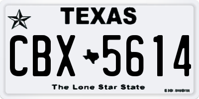 TX license plate CBX5614